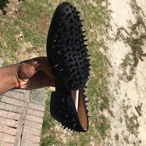 Black spike loafers new never worn